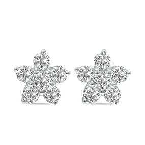 1/2 Ctw Star Lab Grown Diamond Earrings In 10K White Gold (F-G Color, Vs1- Vs2 Clarity)