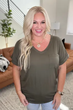 Absolute Favorite V-Neck Top in Olive