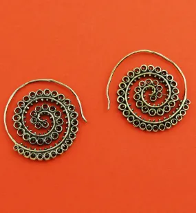 Ammonite Swirl Brass Earrings/Hangers