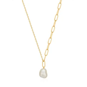 Ania Haie Gold Pearl Chunky Necklace