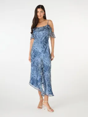 Aracelli Off Shoulder Maxi Dress in Blue