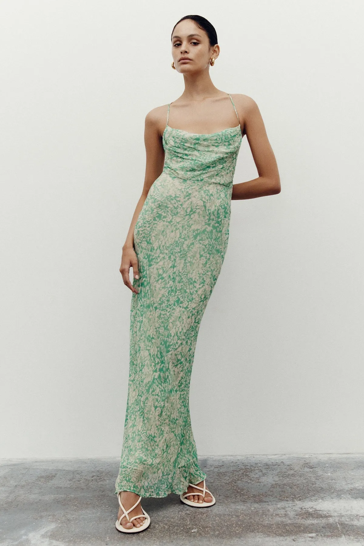 BELVEDERE LACE BACK BIAS MAXI DRESS