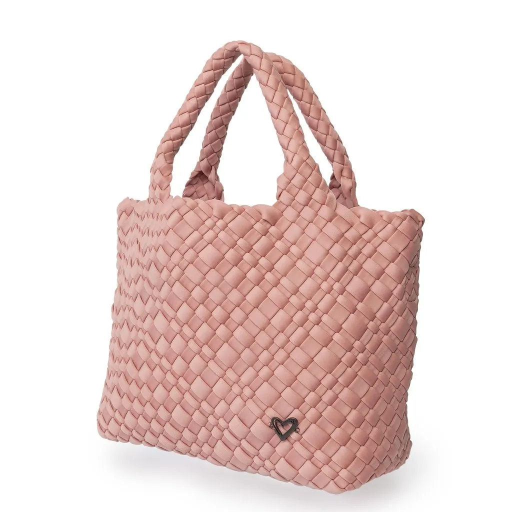 Brandon Small Woven Tote - Rose