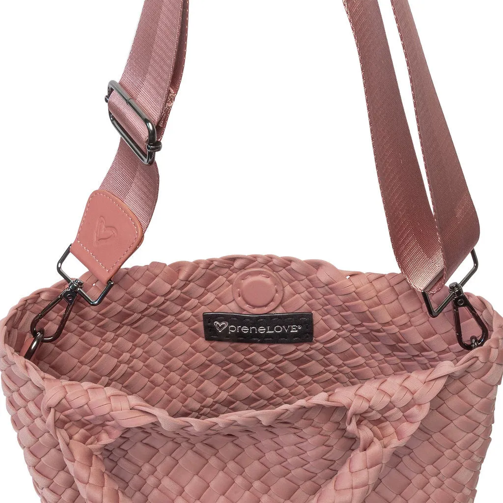 Brandon Small Woven Tote - Rose