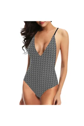 Brushes Sexy Lacing Backless One-Piece Swimsuit