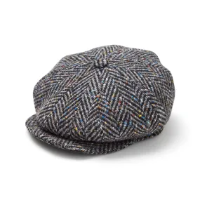 Donegal Tweed 8 Piece Baker Boy Cap | Speckled Herringbone | City Sport