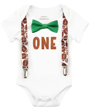 Football First Birthday Party Outfit Baby Boy