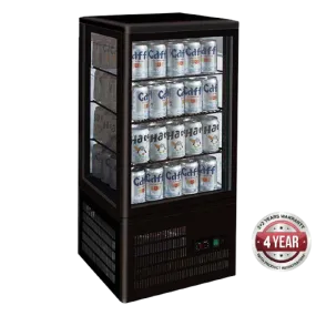 Four-Sided Countertop Display Fridge Black