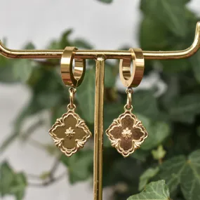 Golden Fleur Huggie Earrings