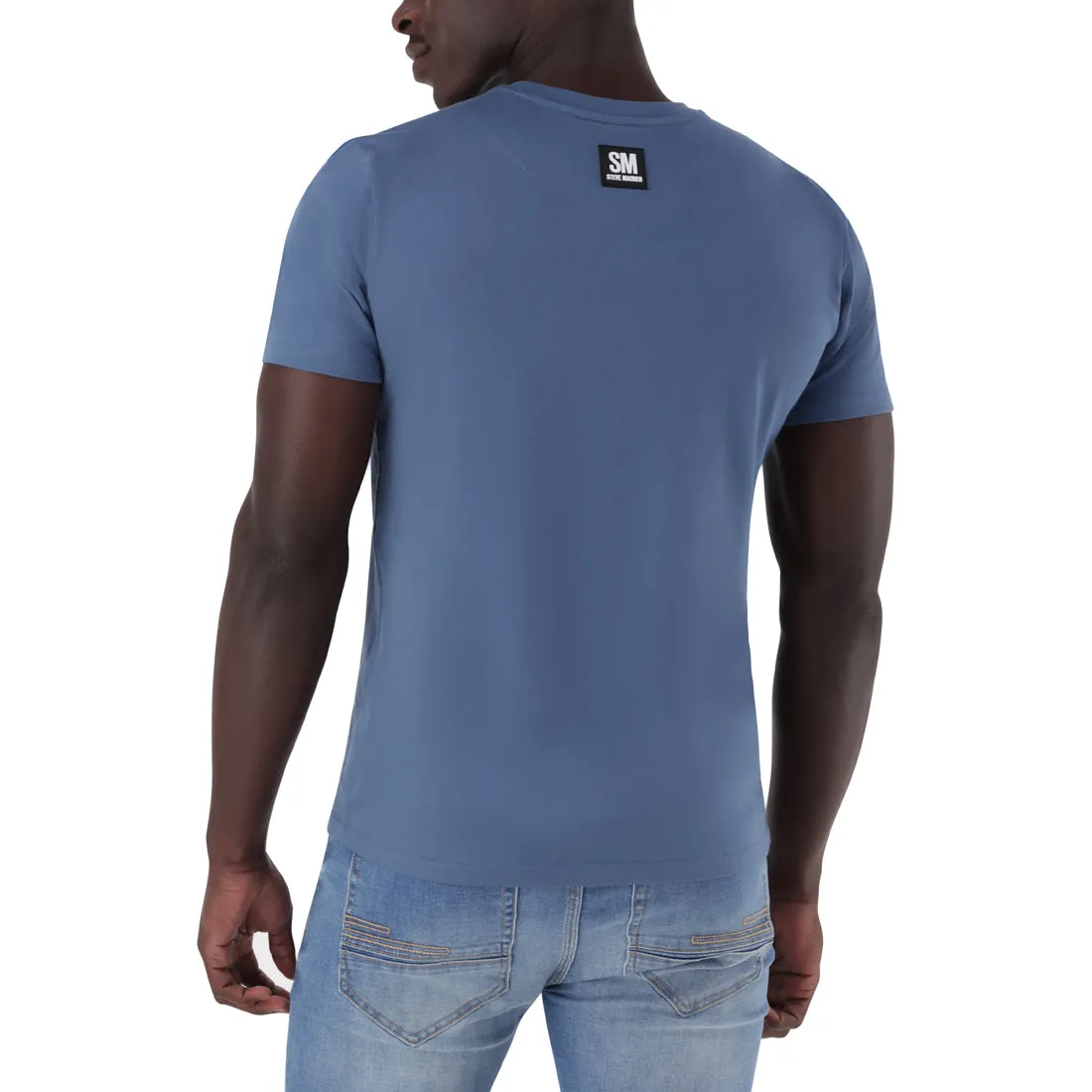 JACKSON BLUE GREY CREW NECK LOGO TEE