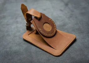 Leather Luggage tag with Leather AirTag Case Holder | Handcrafted