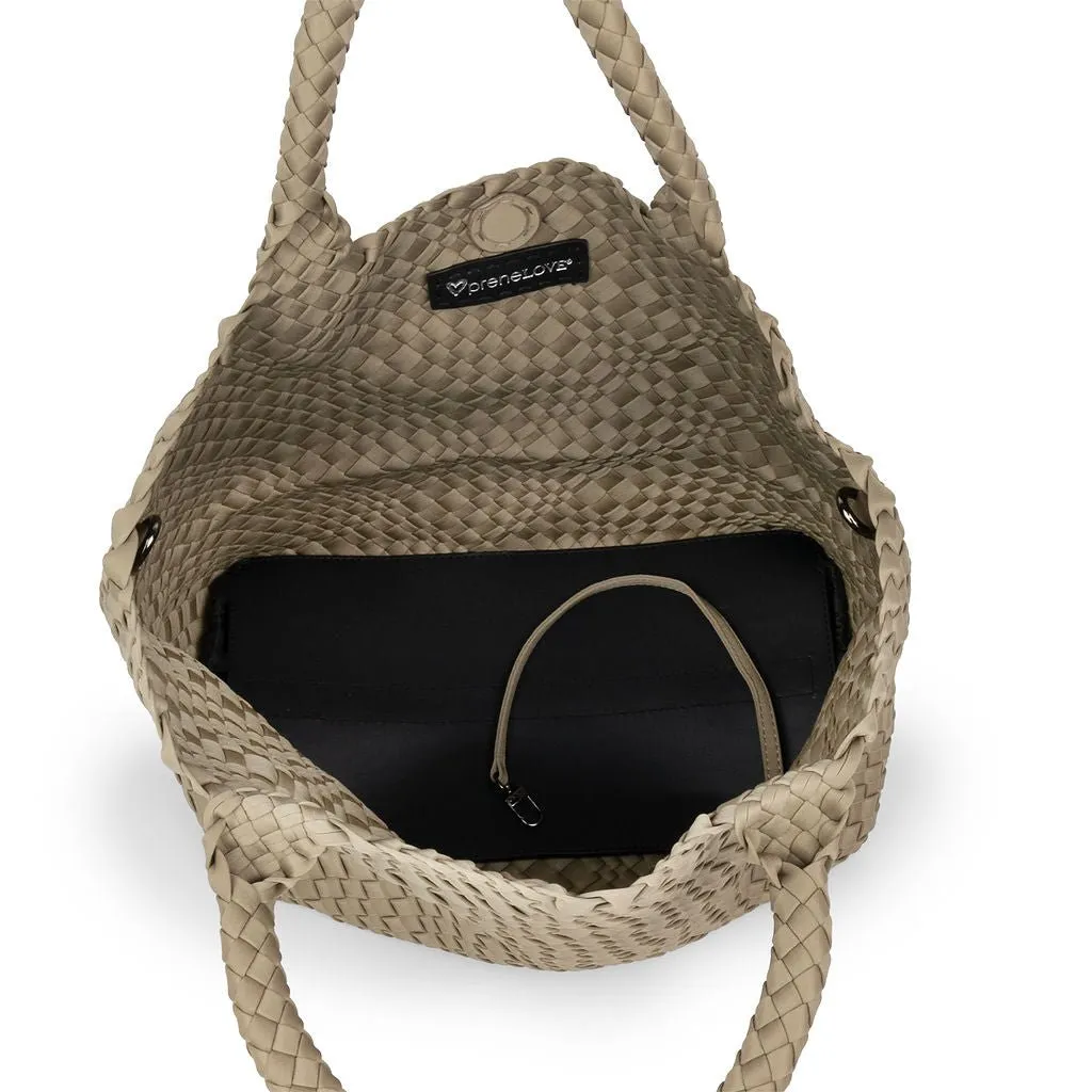 NEW: London Large Woven Tote - Stone