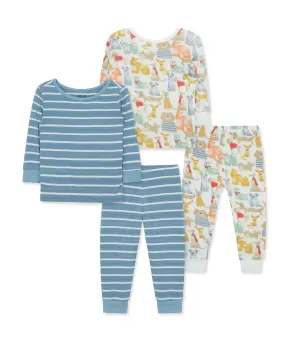 Puppy 4-Piece Bamboo Pajama Set (2T-4T)