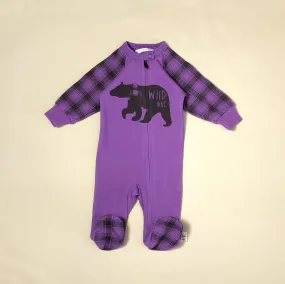 Purple Wild One Zip Footie