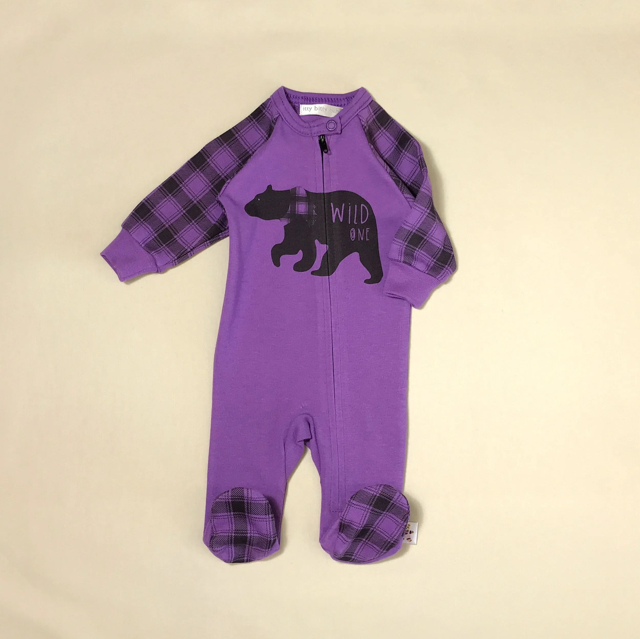 Purple Wild One Zip Footie