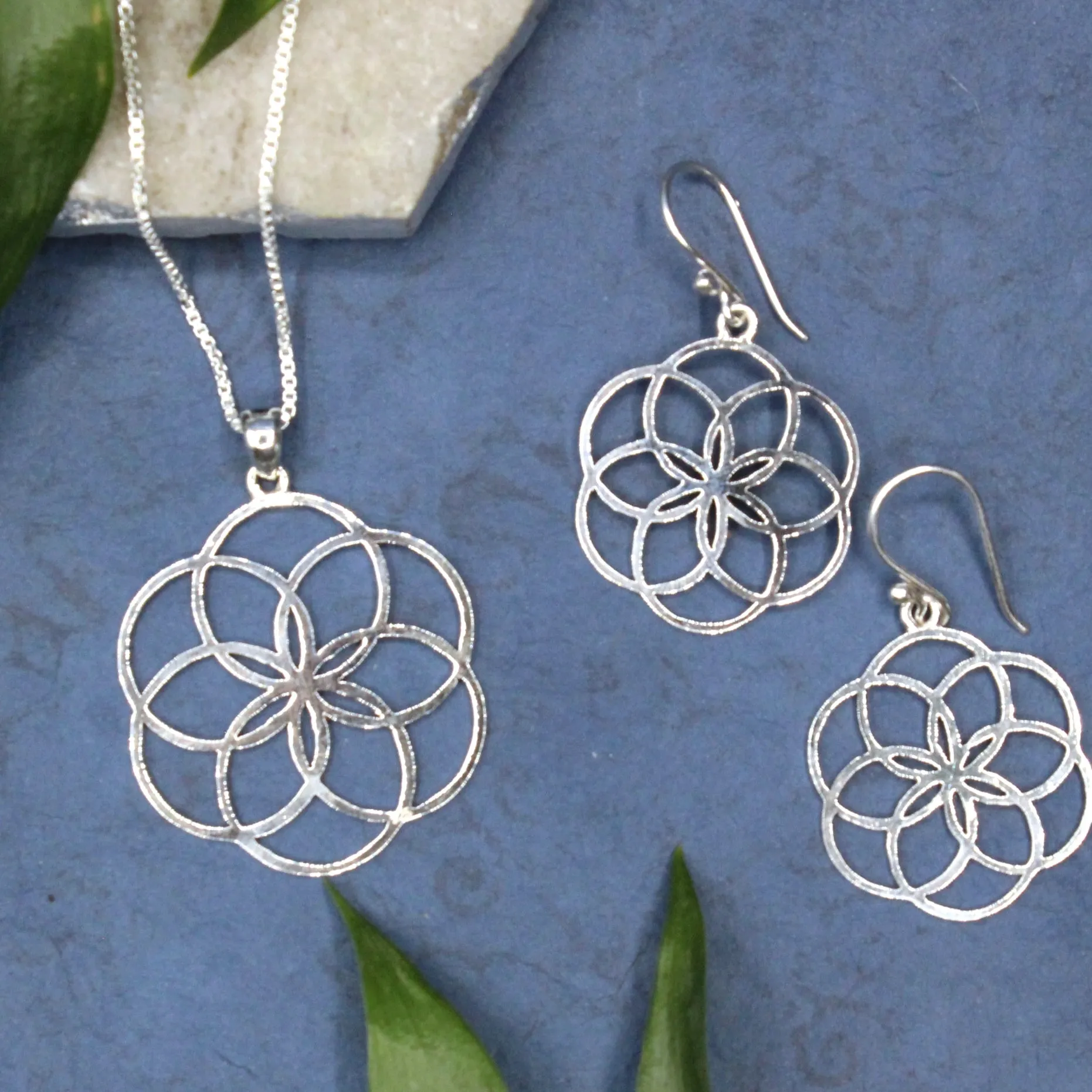 Seed of Life Silver Earrings