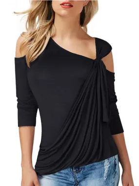 Sexy Cold Shoulder Irregular Top