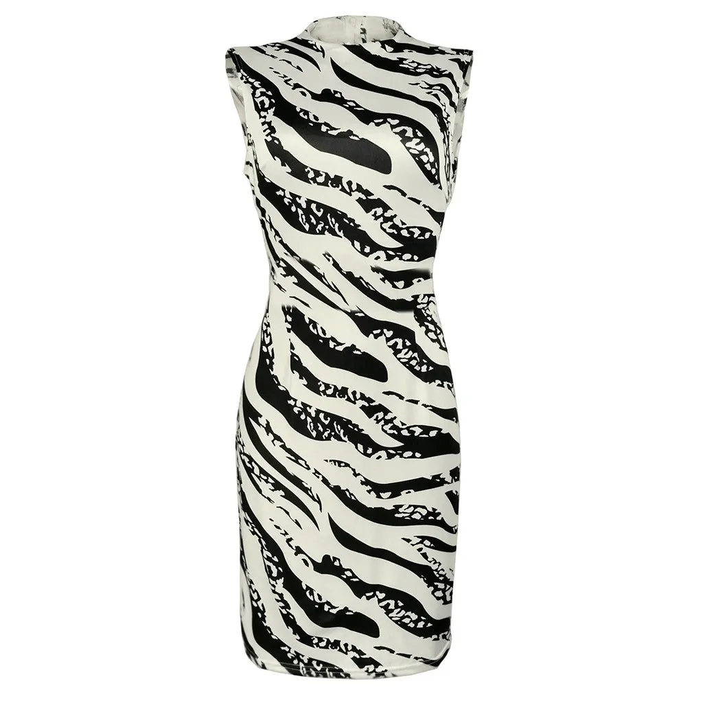 Sexy Stripe Print Bodycon Mini Dress