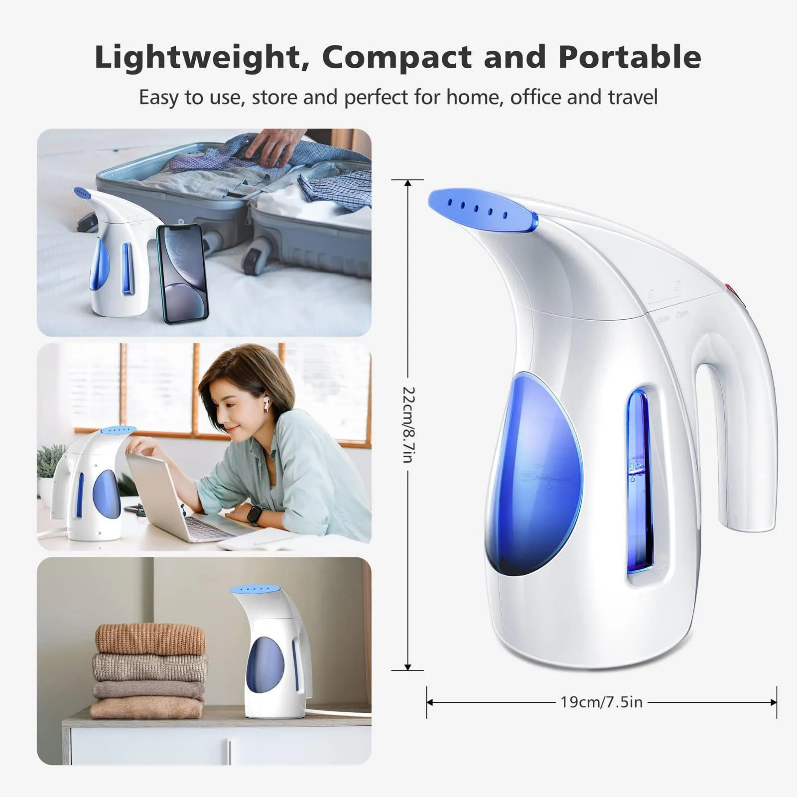 Steamer for Clothes, Handheld Travel Clothing Steamer.