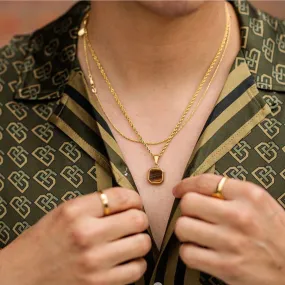 Tigers Eye Pendant - Gold